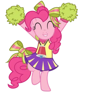 💃 Pinkie Pie My Little Pony pinkie pie, my little pony, чирлидер, мультфильм, пони, милый telegram sticker