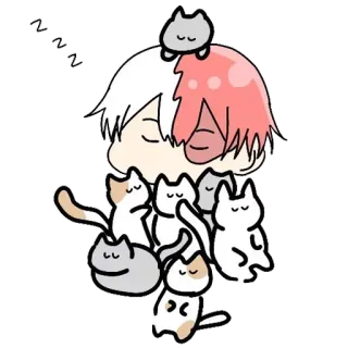 😴 zzz Anime, Katze, Süß, Cartoon telegram sticker