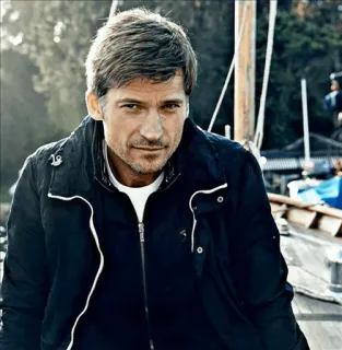 ◽ Jaime Lannister Game of Thrones ator, retrato, homem, Nikolaj Coster-Waldau, celebridade telegram sticker