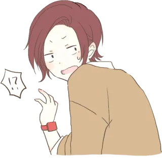 😨 17 Anime, Fragezeichen, Verwirrung, geschockt telegram sticker