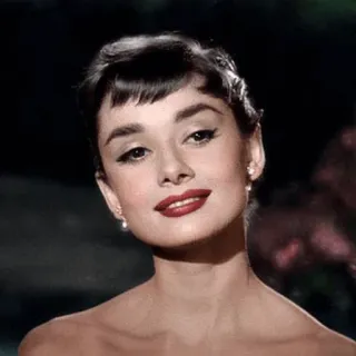 ➿ Audrey Hepburn atriz, retrato, celebridade, Hollywood clássico, vintage telegram sticker