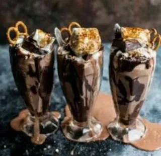 😋 chocolate, dessert, ice cream, sweet, marshmallow, pretzels, food telegram sticker