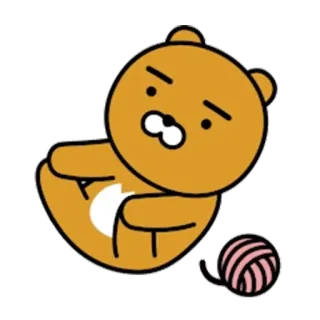 😄 Ryan urso, desenho animado, personagem, fofo, kawaii, Ryan, animal telegram sticker