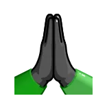 🙏 modlitwa, ręce, emoji, zielony, módl, religia telegram sticker