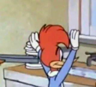 🙆‍♀ Woody Woodpecker 만화, 우디 우드페커, 고전 만화, 재미있는 telegram sticker