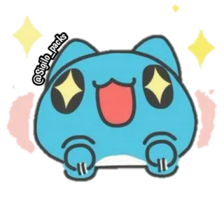 🤩 @Sigilo_packs 고양이, 파란색, 귀여운, 만화, 귀엽다, 동물 telegram sticker