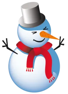 ⛄ snowman ฤดูหนาว, หิมะ, ตุ๊กตาหิมะ, แครอท, ผ้าพันคอ, วันหยุด, คริสต์มาส whatsapp sticker