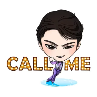 😏 CALL ME Seluncur indah, Telepon aku, Seluncur es, Kartun, Stiker whatsapp sticker
