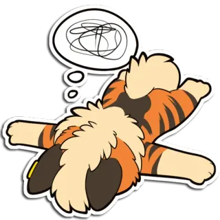 😞 fictional tiger character tiger, feline, furry, flat, exhausted, overwhelmed, mood, tired, stressed telegram sticker
