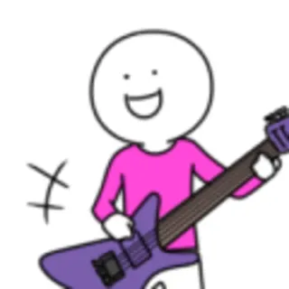 🎸 music, guitar, cartoon, character whatsapp sticker