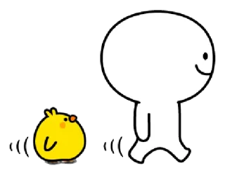 🚶‍♂ Dessin animé, Mignon, Animal, Oiseau, Minimaliste, Personnage, Marche, Kawaii whatsapp sticker