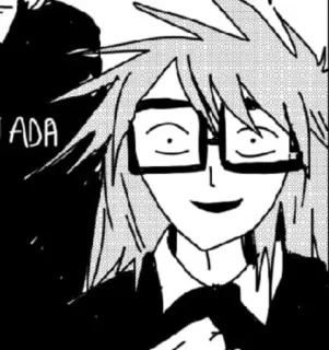 🖇️ ADA Anime, Manga, Dibujos animados, Gafas, Personaje, Arte telegram sticker