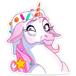 🦄 unicórnio, fantasia, magia, fofo, kawaii, sobremesa whatsapp sticker