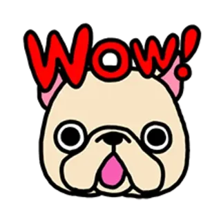 🐶 Wow! cane, wow, carino, emoji, cartone animato, cucciolo, esclamazione telegram sticker