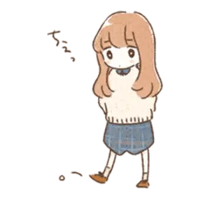 🙁 dziewczyna, kreskówka, słodkie, smutne, anime telegram sticker