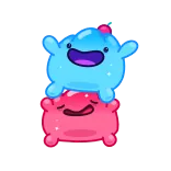 😀 Schleim, süß, Cartoon, Monster, Stapel, Gelees, skurril telegram sticker