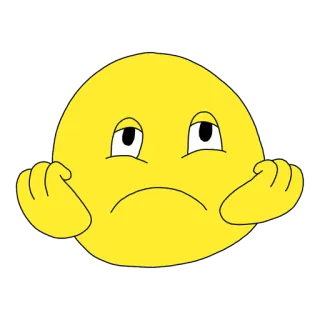 🤨 Emoji, Triste, Infeliz, Desenho animado, Expressão, Amarelo whatsapp sticker
