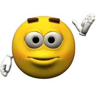 🤨 Emoji, Sonriente, Onda, Dibujo animado, Amarillo, Saludo whatsapp sticker