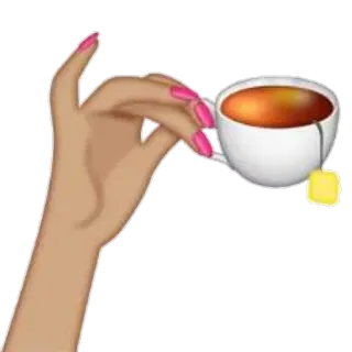 🍮 té, taza, mano, bebida, beber, emoji telegram sticker