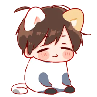 💞 Anime, Dibujo animado, Gato, Chibi, Lindo whatsapp sticker