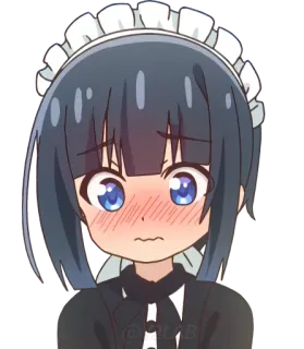😳 Anime, Słodkie, Pokojówka, Dziewczyna, Kreskówka whatsapp sticker