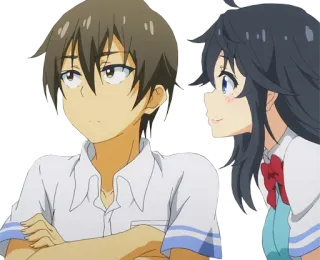 🙃 Anime, Desenho animado, Uniforme escolar, Menino, Menina telegram sticker