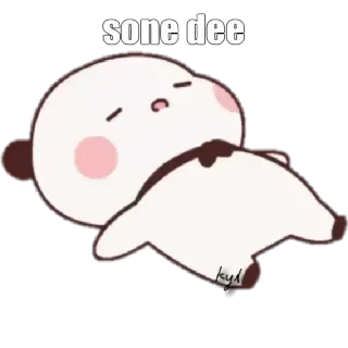 😴 sone dee mignon, panda, endormi, kawaii, dessin animé whatsapp sticker
