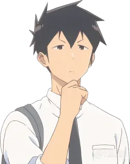 🤔 Anime, Männlich, Denkend, Charakter, Schüler telegram sticker