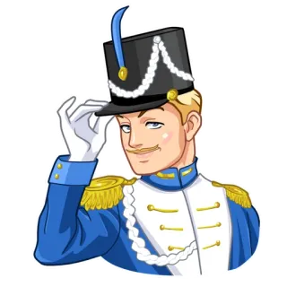 👋 uniforme, cartone animato, ufficiale, uomo, cappello, uomo telegram sticker