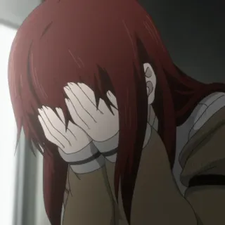 ⏱ Anime, Triste, Chorando, Personagem, Garota whatsapp sticker