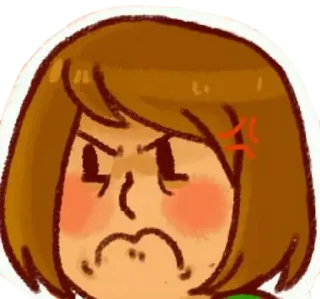 💢 angry, anime, chibi, expression, face telegram sticker