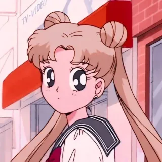 😐 Sailor Moon TV-VIDEO anime, cartoon, girl, sailor, moon telegram sticker