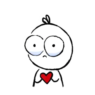 😭 Dessin animé, Personnage, Coeur, Amour, Mignon, Simple, Gribouillage telegram sticker