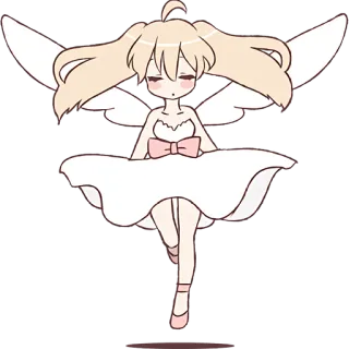 😌 Anime, Ange, Mignon, Kawaii, Ailes, Dessin animé telegram sticker
