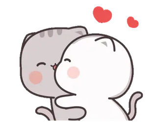 ⭐️ cat, cute, hearts, love, cartoon, animals telegram sticker