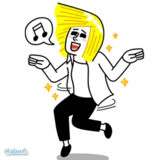 💃 @afasoft การ์ตูน, คน, เต้น, เพลง telegram sticker