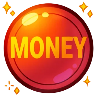 💰 MONEY pieniądze, czerwony, finanse, moneta, bogactwo, zarobki whatsapp sticker