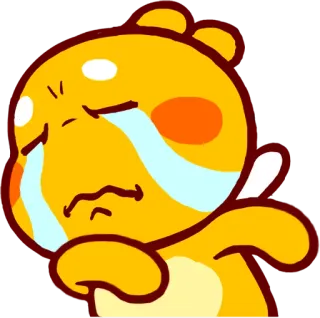 😭 ร้องไห้, เศร้า, สีเหลือง, การ์ตูน, น้ำตา, อิโมติคอน, ตัวละคร telegram sticker