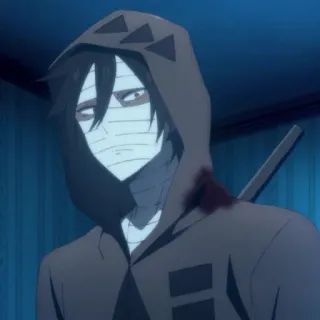 🦇 Zack Angels of Death Anime, Manga, Horor, Karakter, Zack, Hoodie, Darah, Sabit telegram sticker