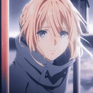 ❤️ Violet Evergarden Anime, Personagem, Retrato, Garota, Animado, Ilustração, Linda, Violet Evergarden whatsapp sticker