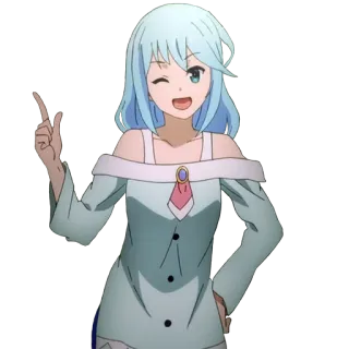 👆 Aqua KonoSuba Anime, Personaggio, Aqua, KonoSuba, Ragazza, Waifu telegram sticker