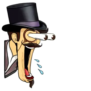 😍 Dessin animé, Personnage, Haut-de-forme, Moustache, Drôle, Homme, Steampunk telegram sticker