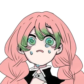 😭 Mitsuri Kanroji Demon Slayer Anime, Manga, Piangere, Kawaii, Triste, Lacrime telegram sticker