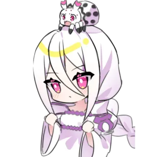 😯 anime, cute, spider, character, kawaii, white hair telegram sticker