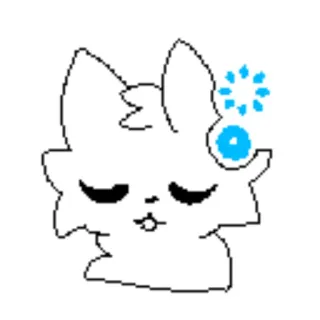 🥴 animale, volpe, testa, carino, bianco, blu telegram sticker