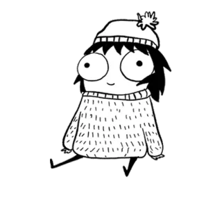 🙂 wanita, musim dingin, sweter, dingin, ilustrasi whatsapp sticker