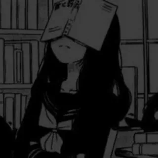 😑 Anime, Gadis, Buku, Membaca, Pelajar, Sekolah, Manga whatsapp sticker
