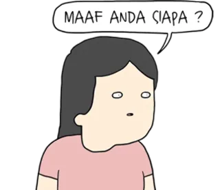 😯 MAAF ANDA SIAPA ? Cartoon, Frage, Indonesien, Frau, Verwirrt telegram sticker