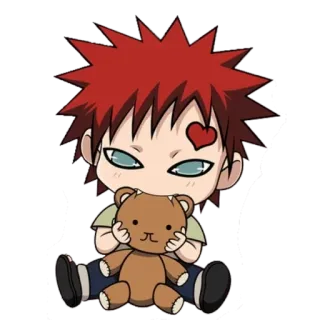 🌀 Gaara Naruto anime, gaara, naruto, character, teddy bear telegram sticker