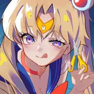 🌕 Sailor Moon sailor moon, anime, ciseaux, dessin animé, fanart, personnage telegram sticker